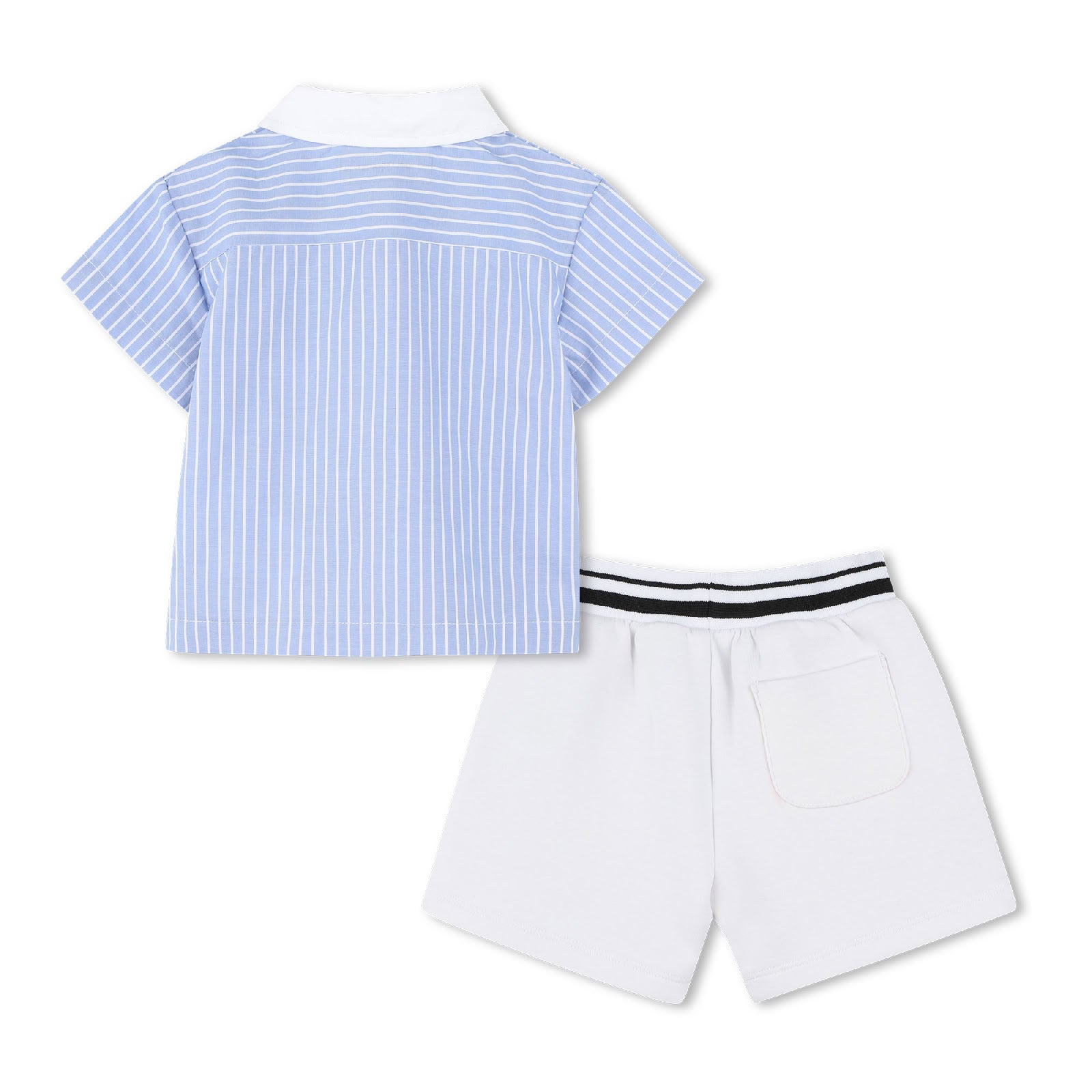Shorts and shirt set with cotton logo - Blue White