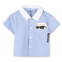 Shorts and shirt set with cotton logo - Blue White