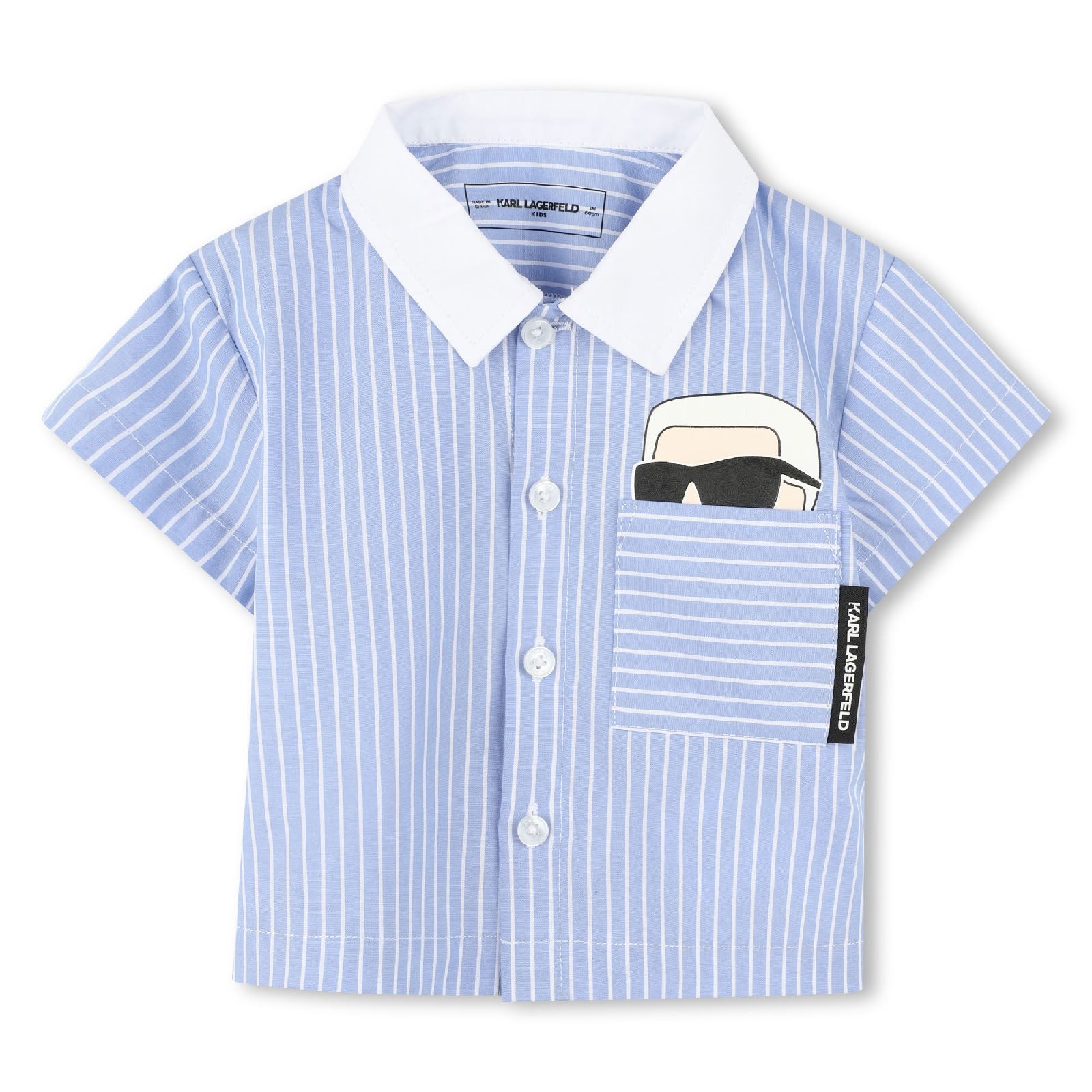 Shorts and shirt set with cotton logo - Blue White