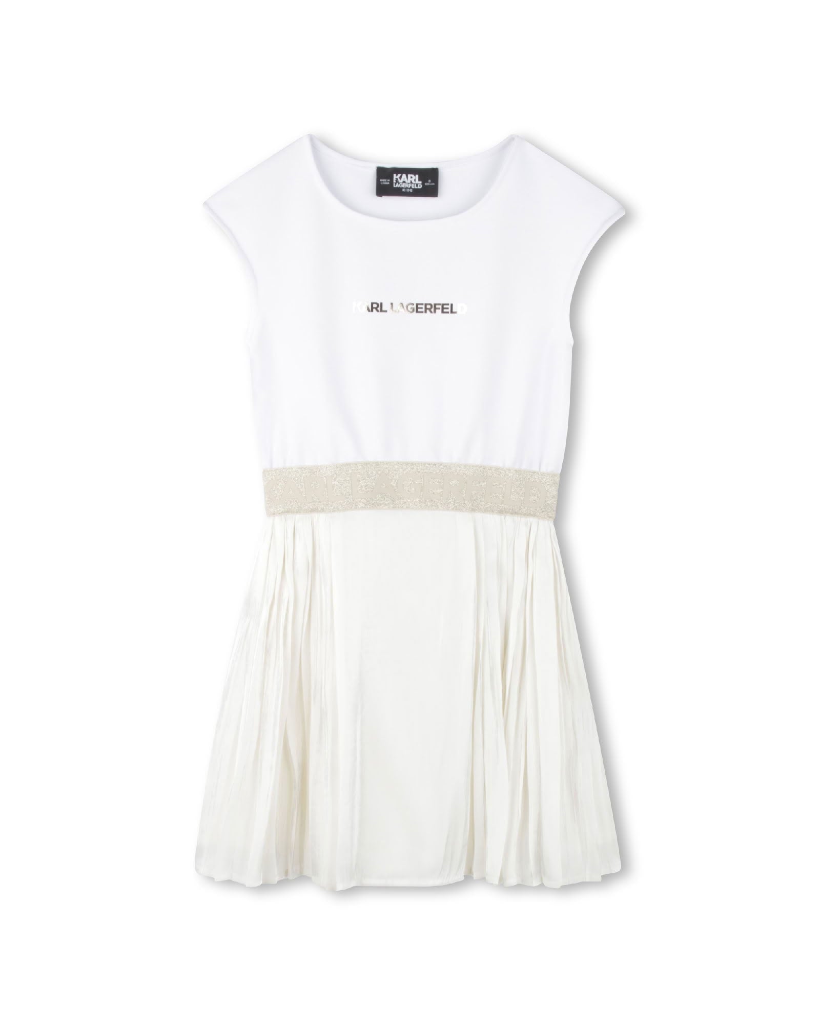 Fancy dress with logo - White Ecru