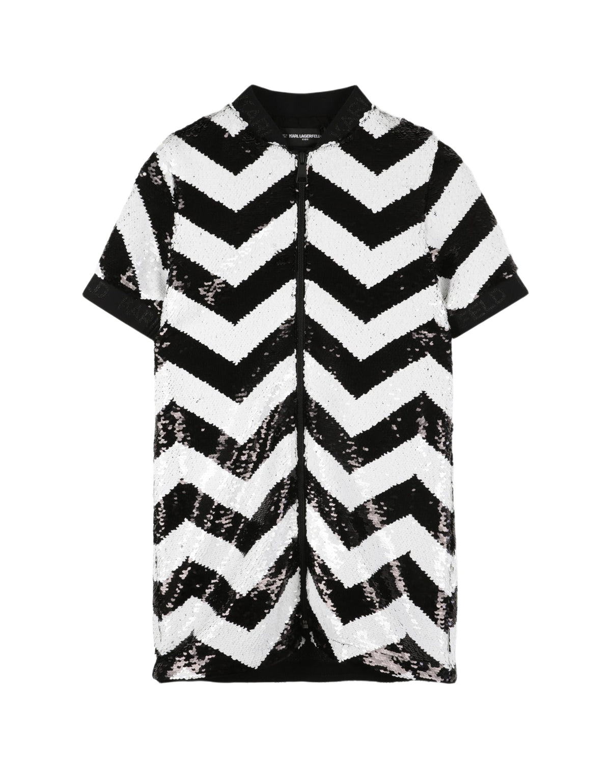 Robe à sequins bicolore - Noir Blanc