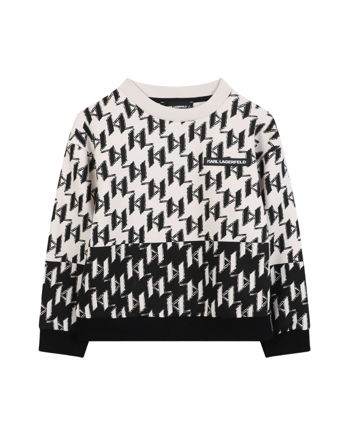 Sweatshirt avec imprimé - Noir & Beige