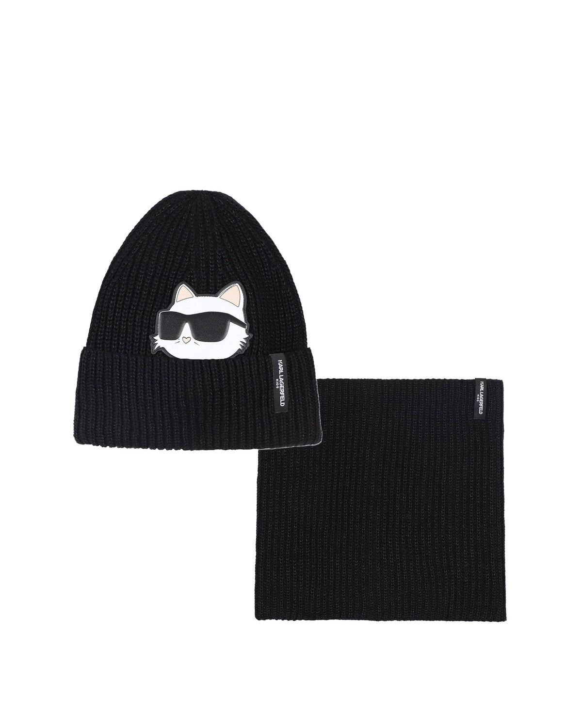 Ensemble bonnet et tour de cou - Black