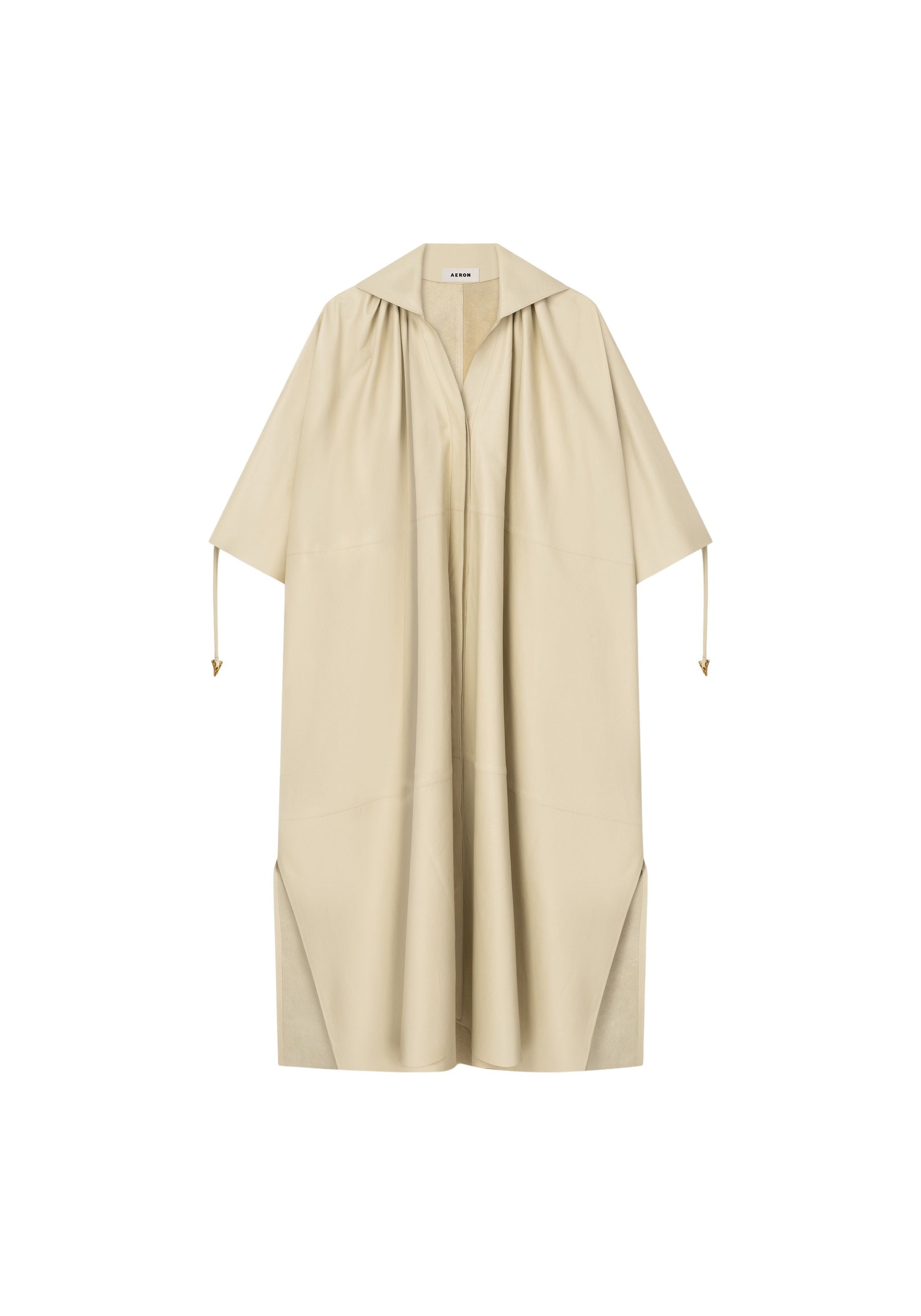 Robe midi Zeiss en cuir - Oyster