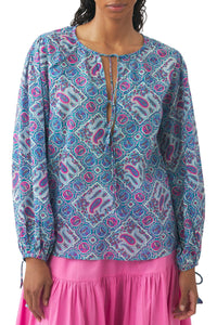 BLUE ZENA BLOUSE