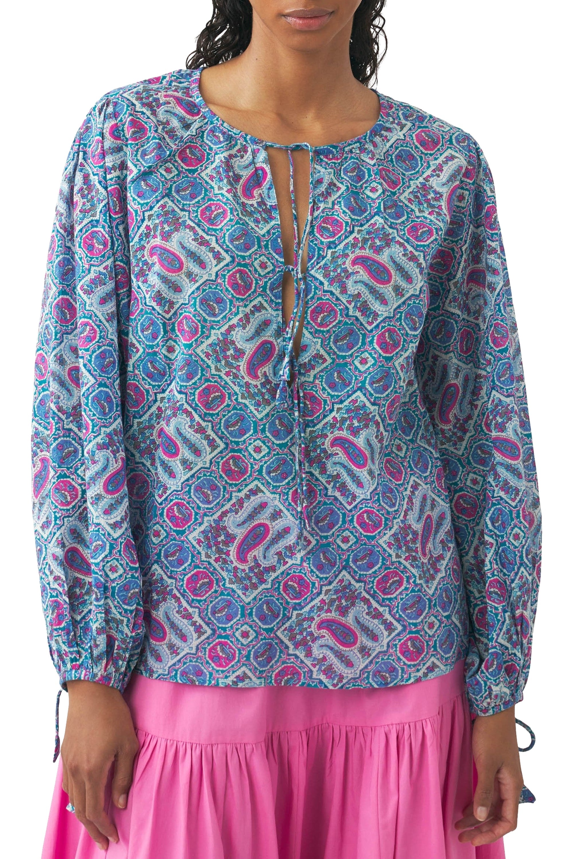 BLUE ZENA BLOUSE