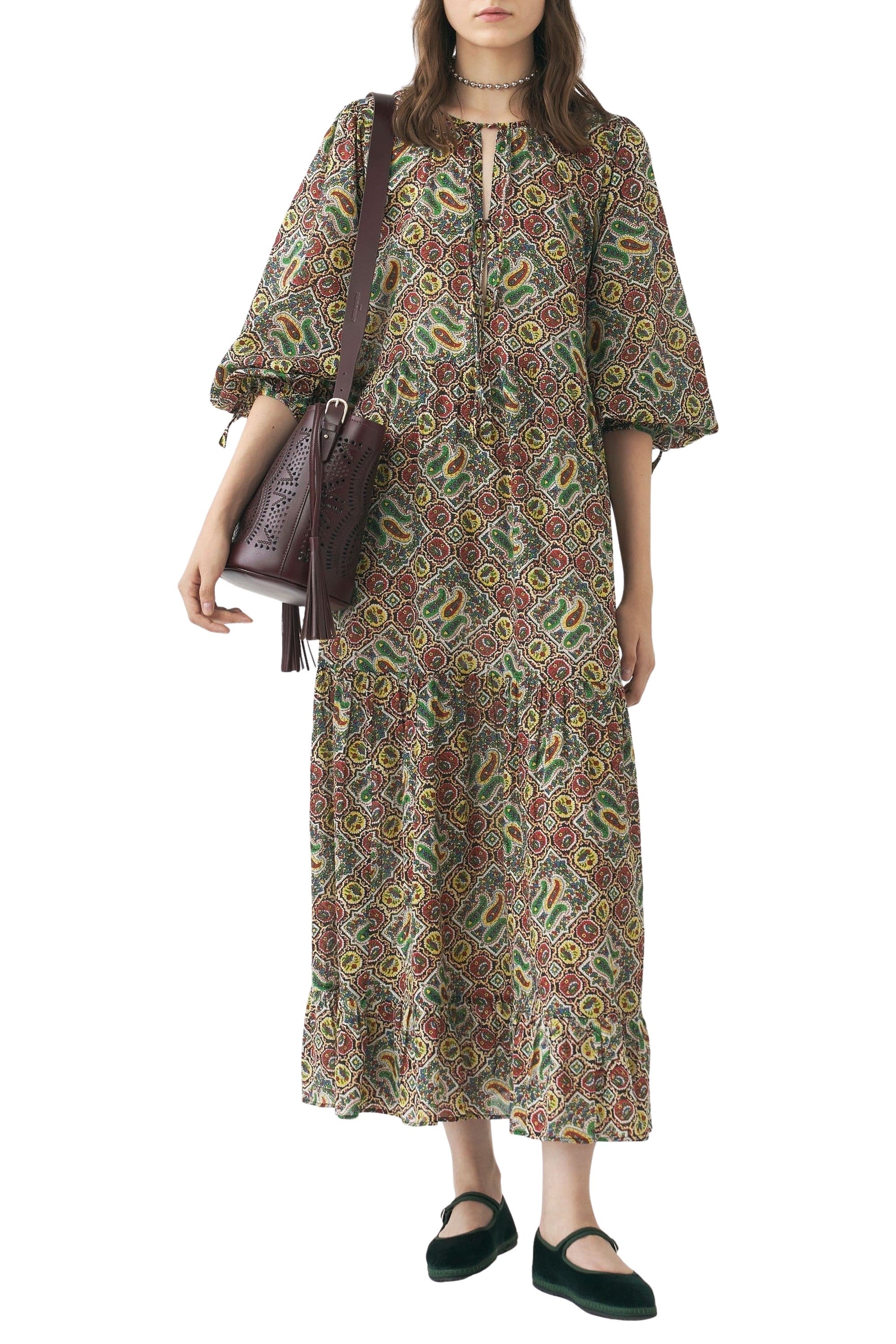 GREEN ZENA LONG DRESS