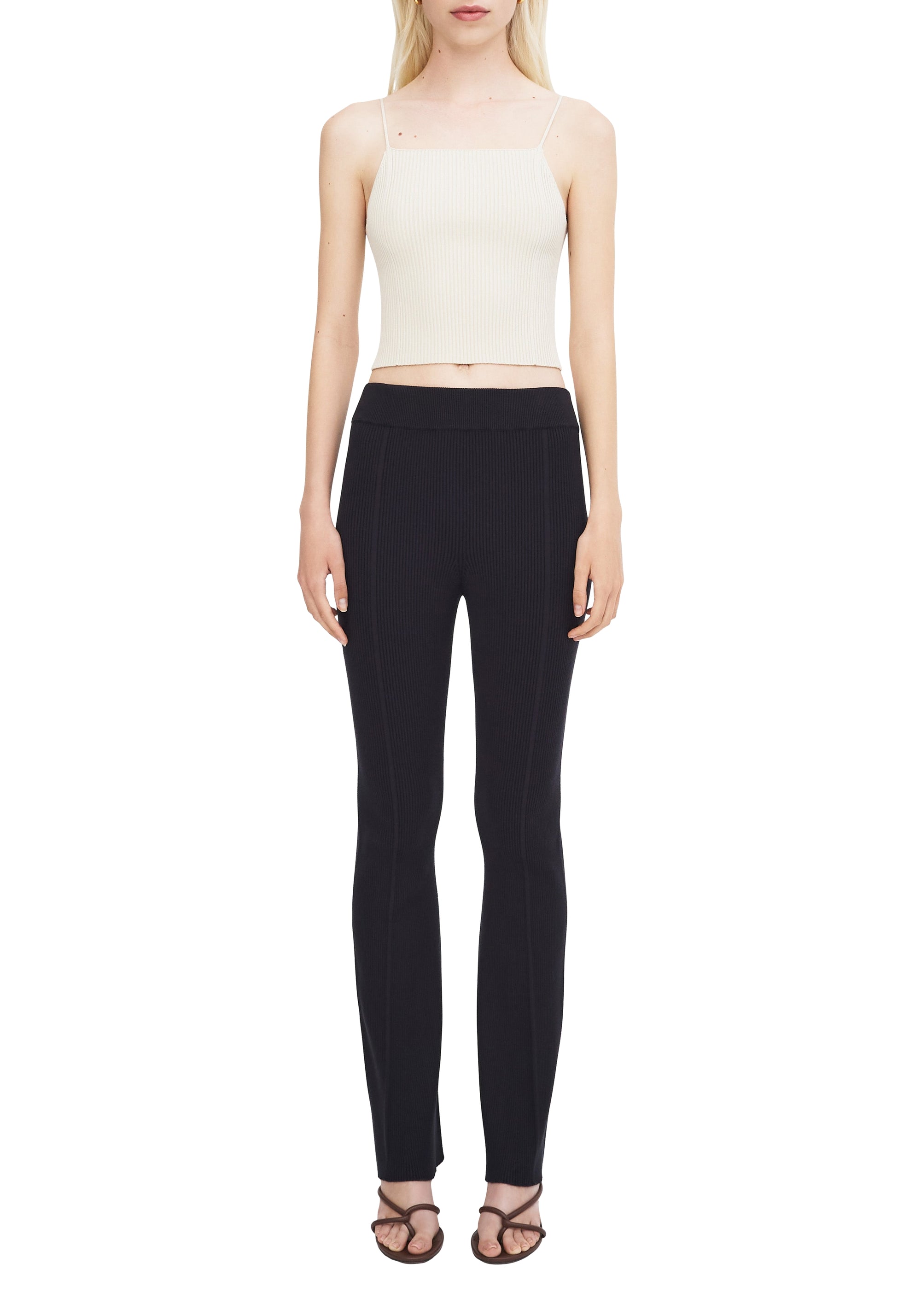 Pantalon évasé et côtelé - Black