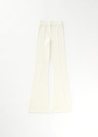 Pantalon évasé et côtelé - Crème
