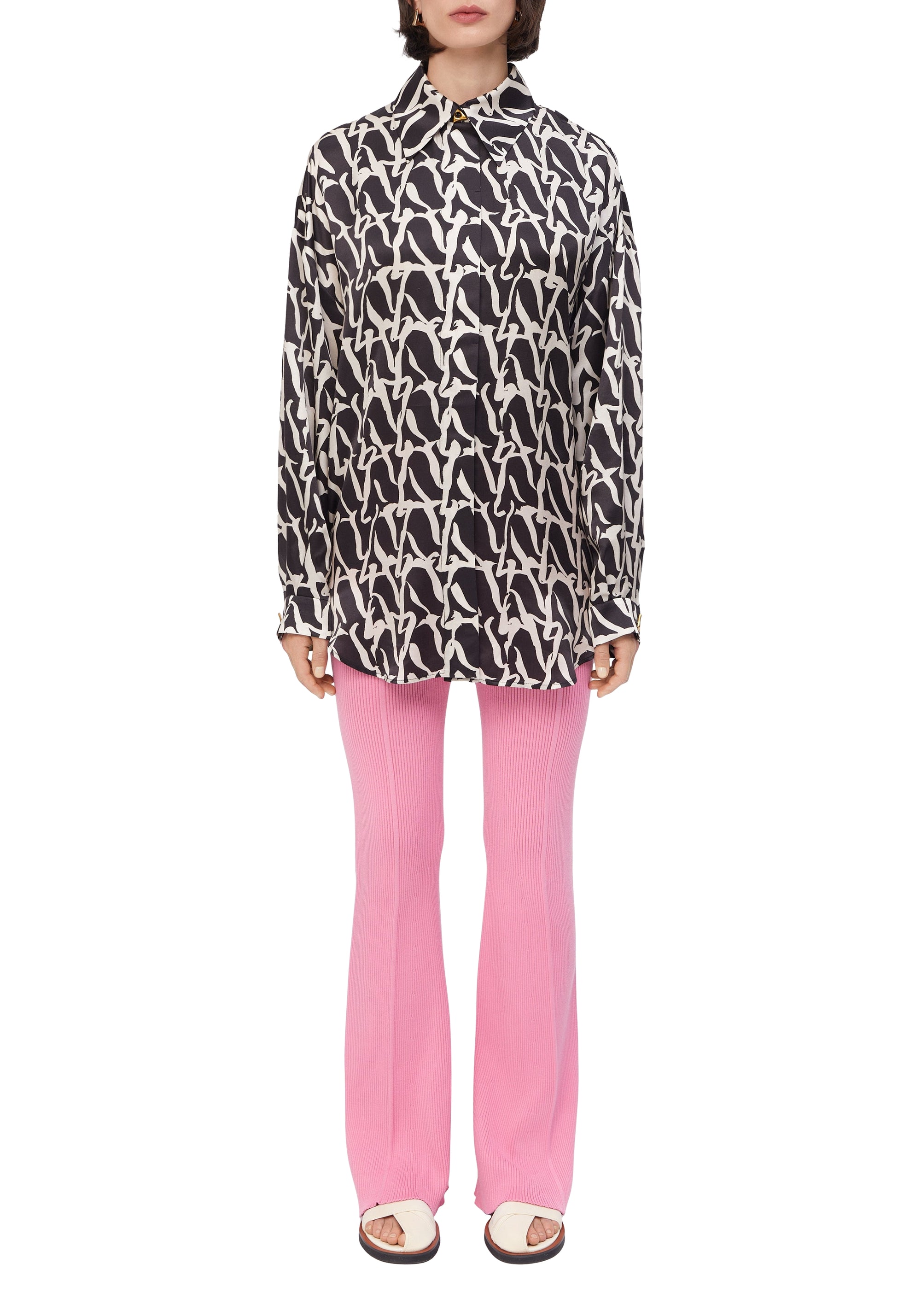 Pantalon slim évasé et côtelé - Petal