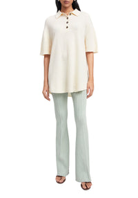 Pantalon évasé et côtelé - Sage
