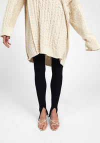 Legging côtelé et fendu - Black