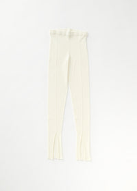 Legging côtelé à fentes - Crème