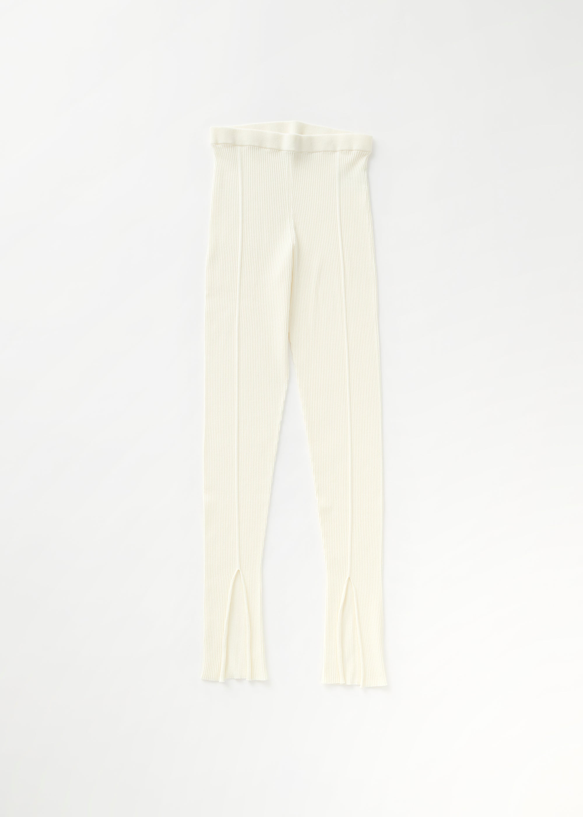 Legging côtelé à fentes - Crème