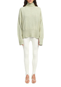 Legging côtelé à fentes - Crème