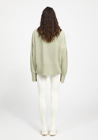 Legging côtelé à fentes - Crème