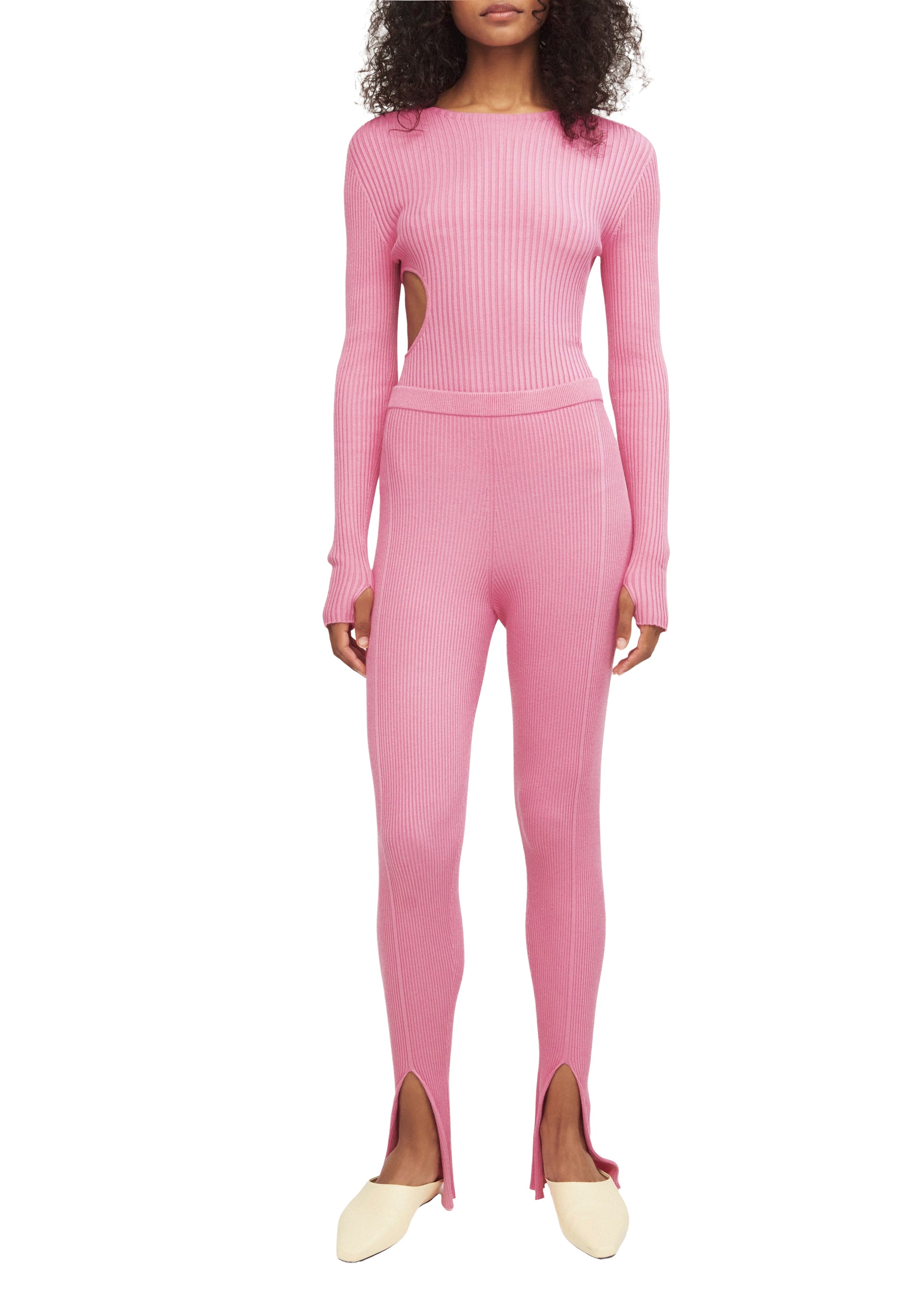 Legging côtelé et fendu - Petal