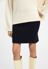 Short ribbed skirt - Black