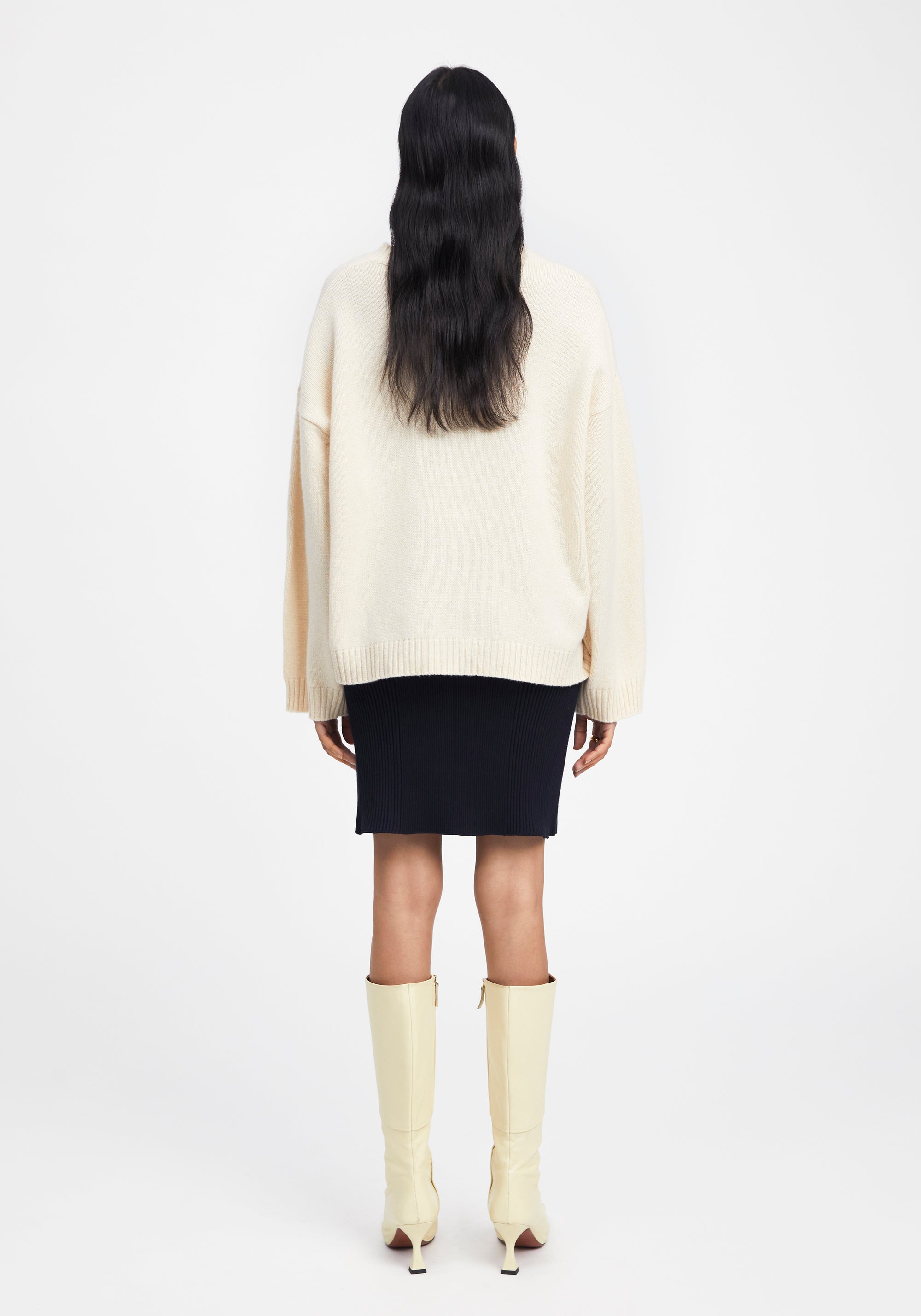 Short ribbed skirt - Black