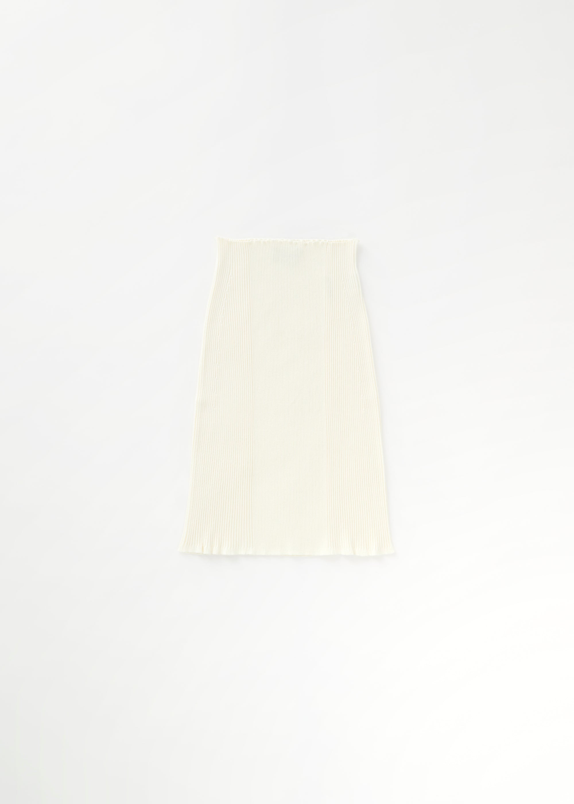 Short ribbed skirt - Cream