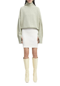 Short ribbed skirt - Cream
