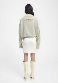 Short ribbed skirt - Cream