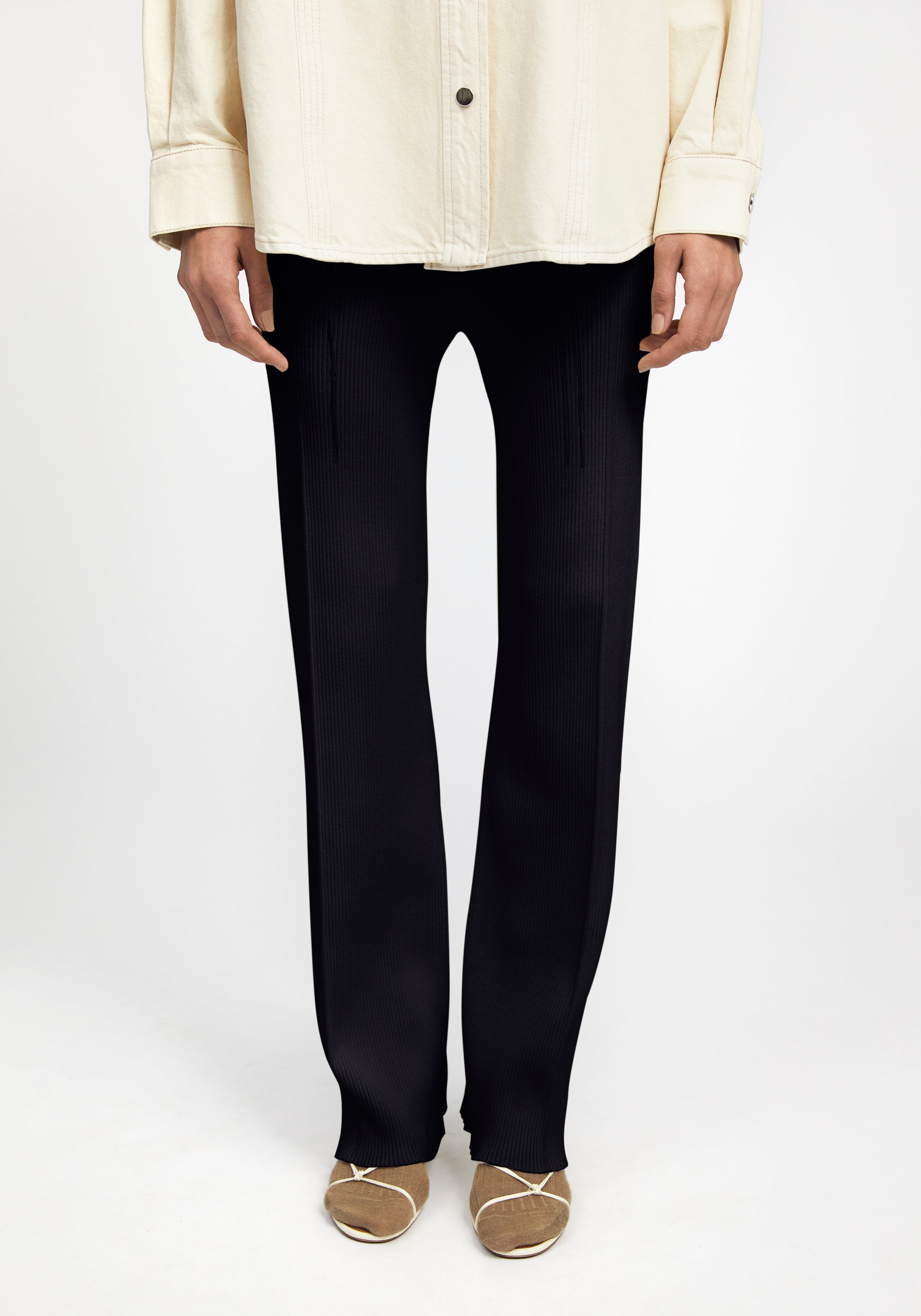 Pantalon droit côtelé - Black