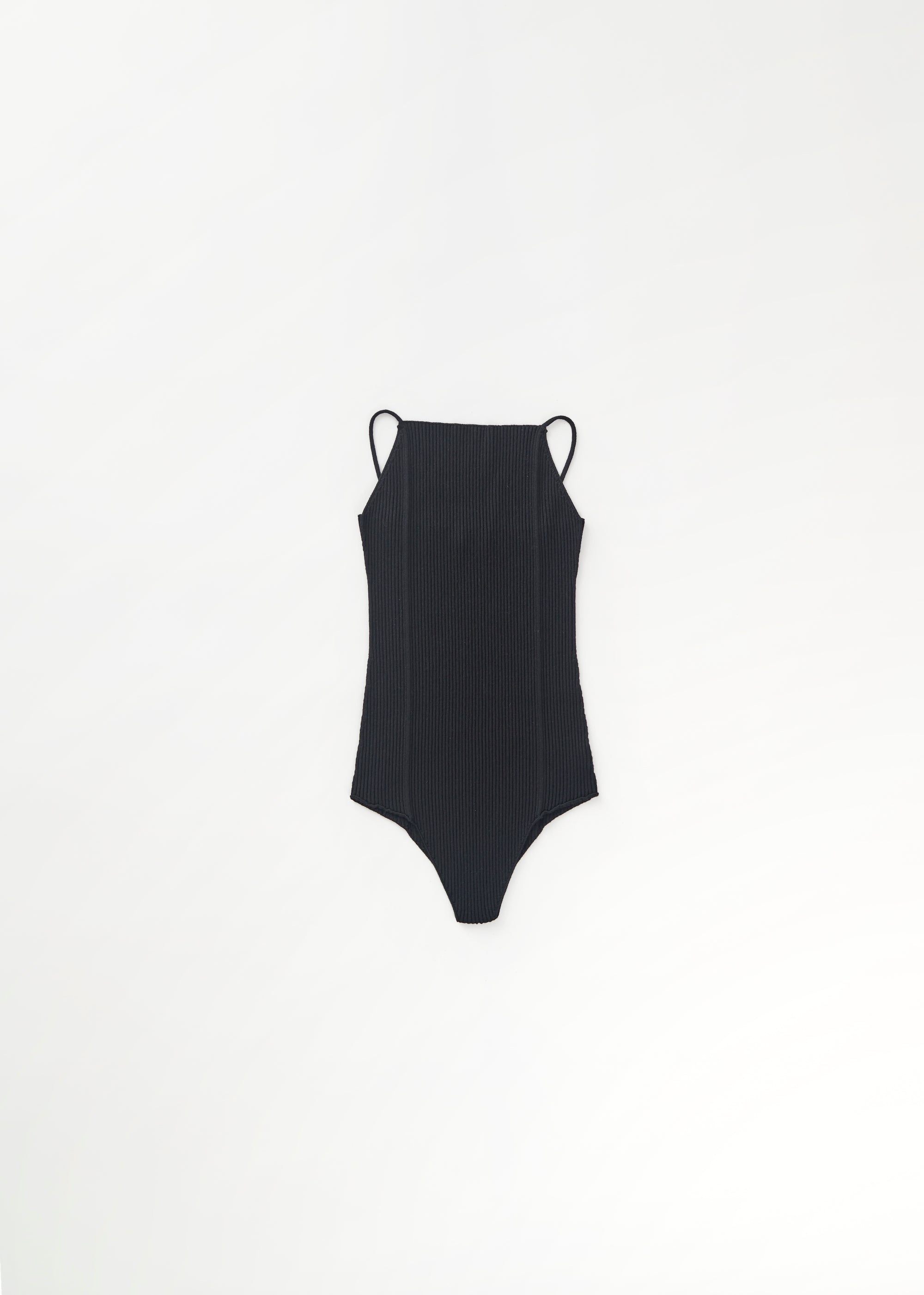 Body côtelé à bretelles - Black