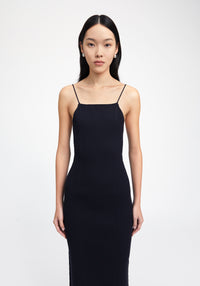 Robe longue côtelée - Black