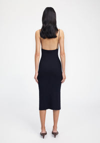 Robe longue côtelée - Black