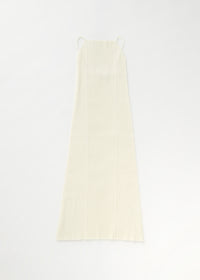 Robe midi côtelée - Crème