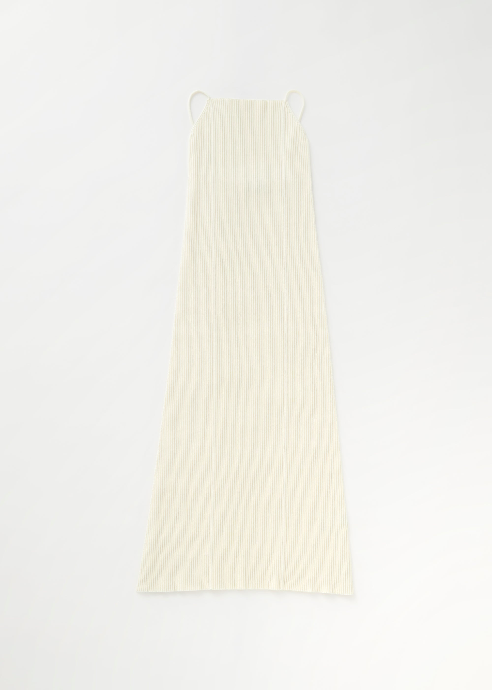 Robe midi côtelée - Crème