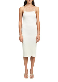 Robe midi côtelée - Crème