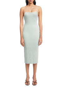 Robe midi côtelée - Sage
