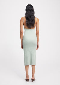 Robe midi côtelée - Sage