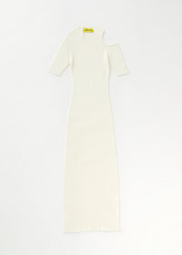 Ribbed cut-out midi dress - Cream