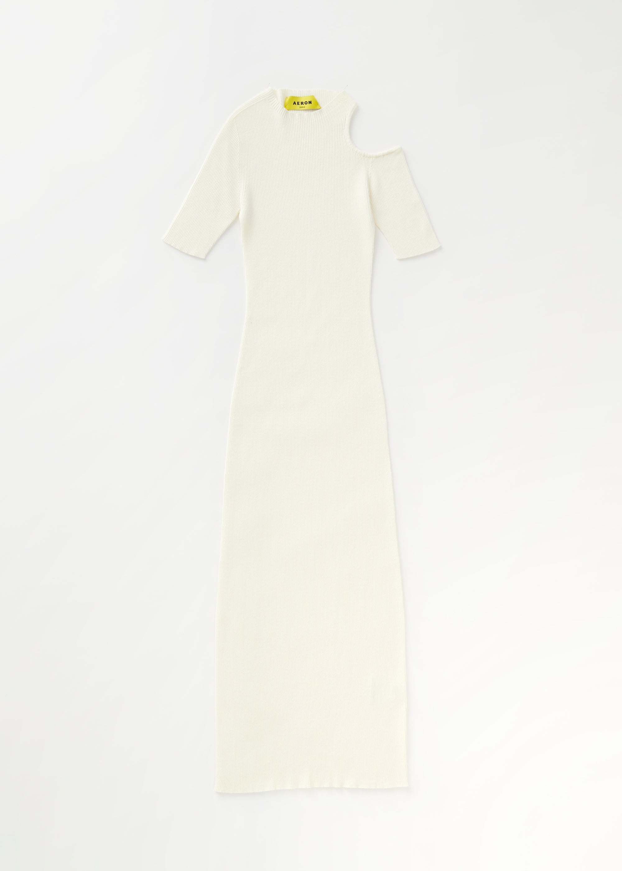 Ribbed cut-out midi dress - Cream