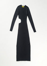 Robe longue côtelée à découpes - Black