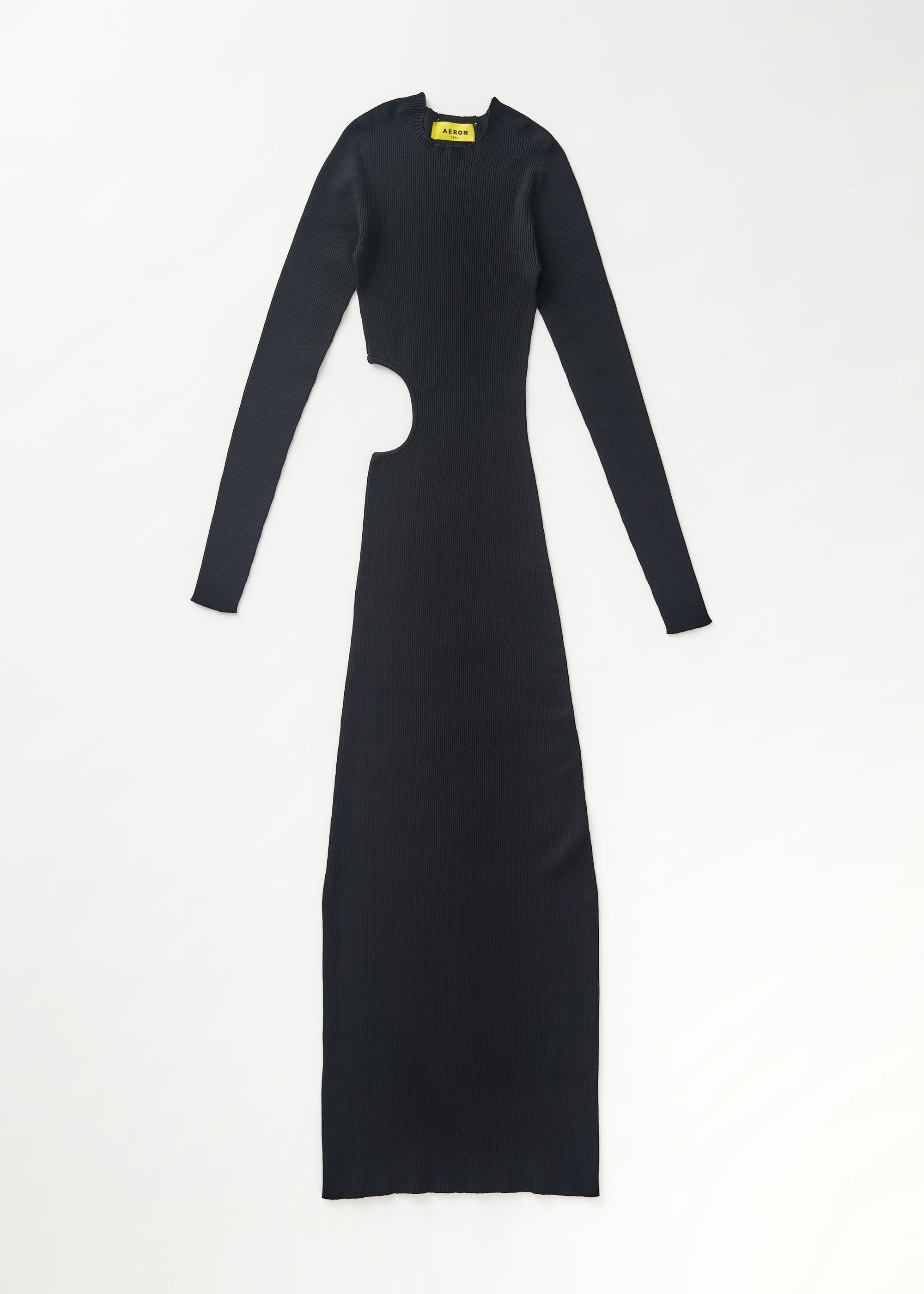 Robe longue côtelée à découpes - Black