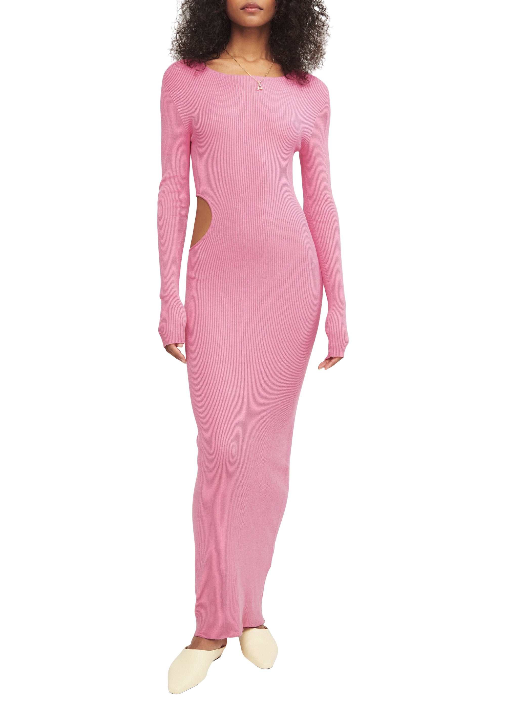Robe longue côtelée à découpes - Petal