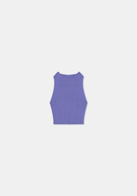 Ribbed openwork tank top - Wisteria