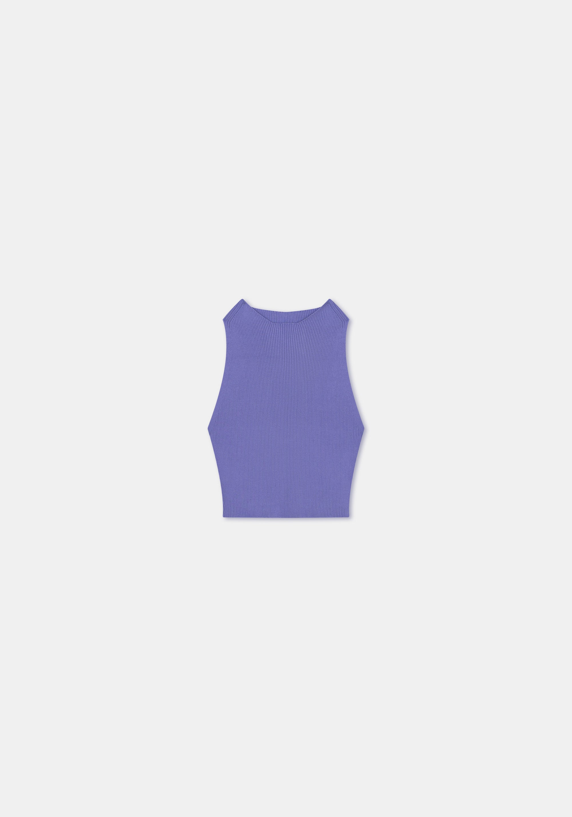 Ribbed openwork tank top - Wisteria