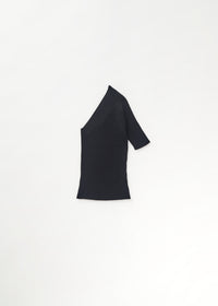 T-shirt asymétrique côtelé - Black