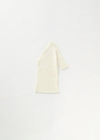 T-shirt asymétrique côtelé - Crème