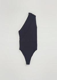 Body asymétrique côtelé - Black