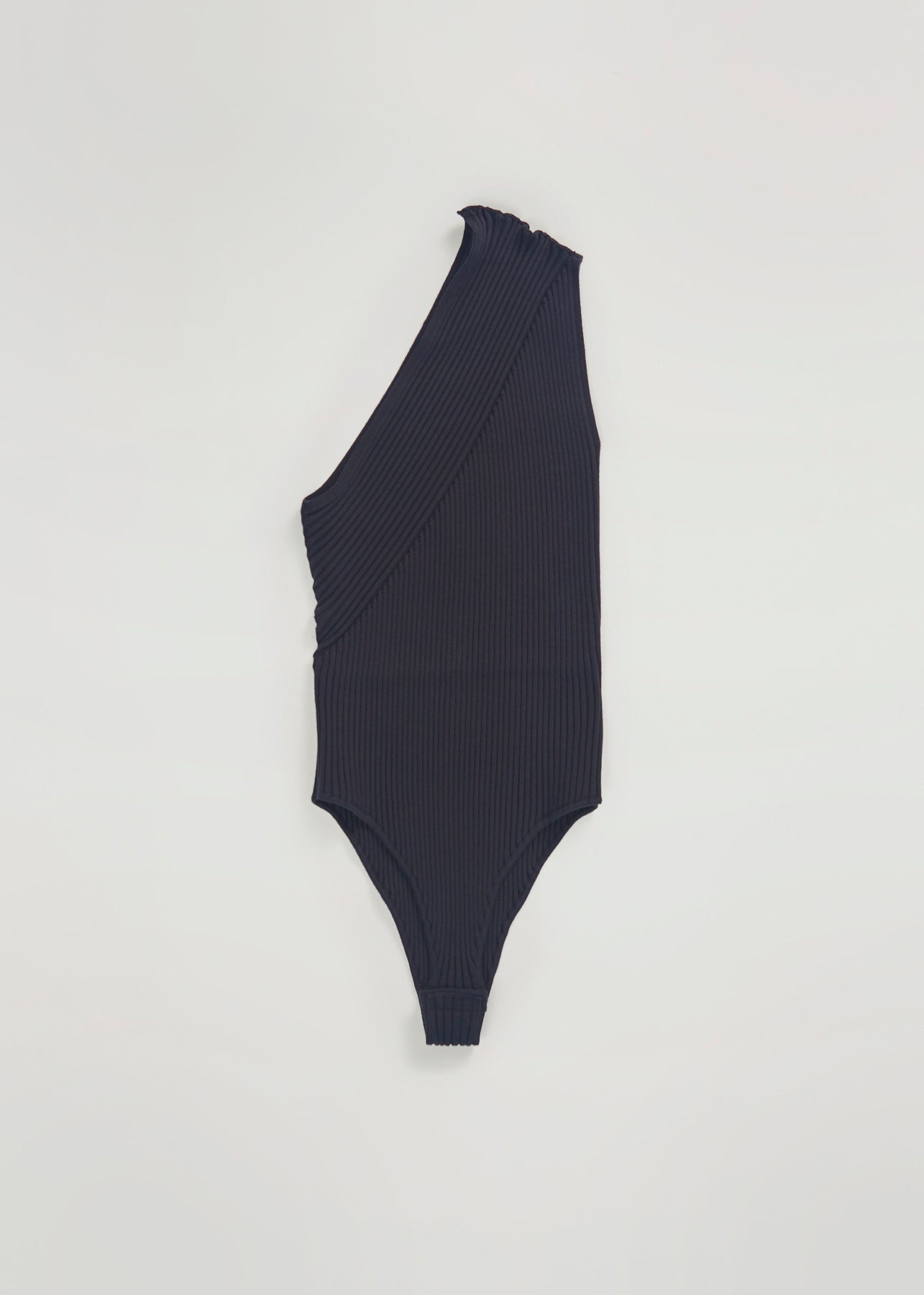 Body asymétrique côtelé - Black