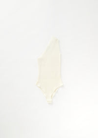 Body asymétrique côtelé - Crème