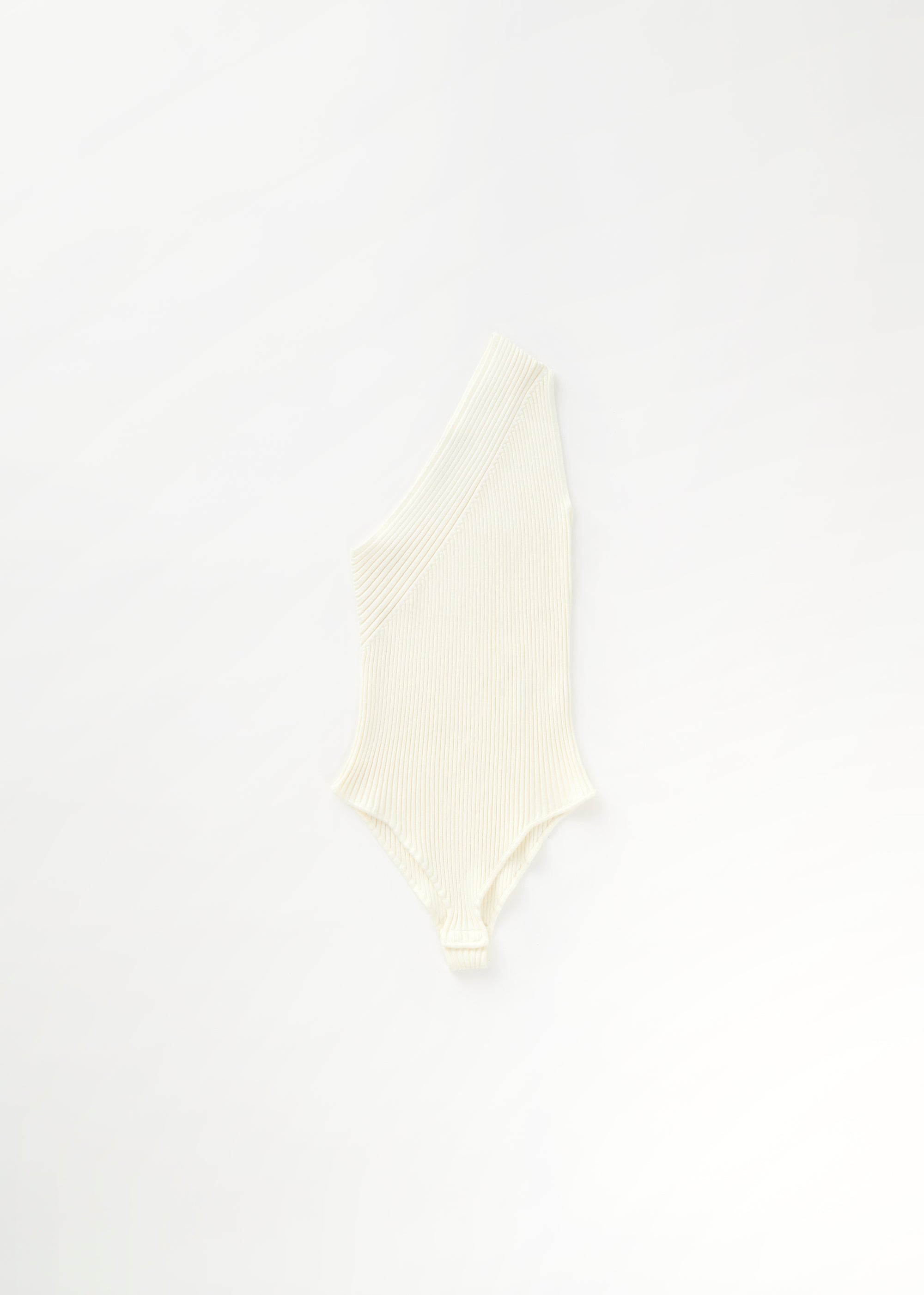 Body asymétrique côtelé - Crème