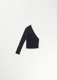 T-shirt asymétrique côtelé - Black