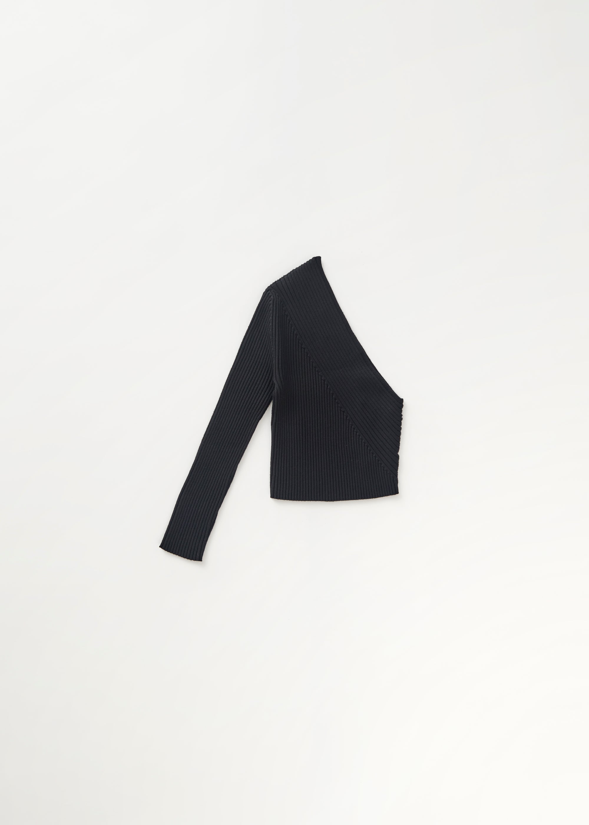 T-shirt asymétrique côtelé - Black
